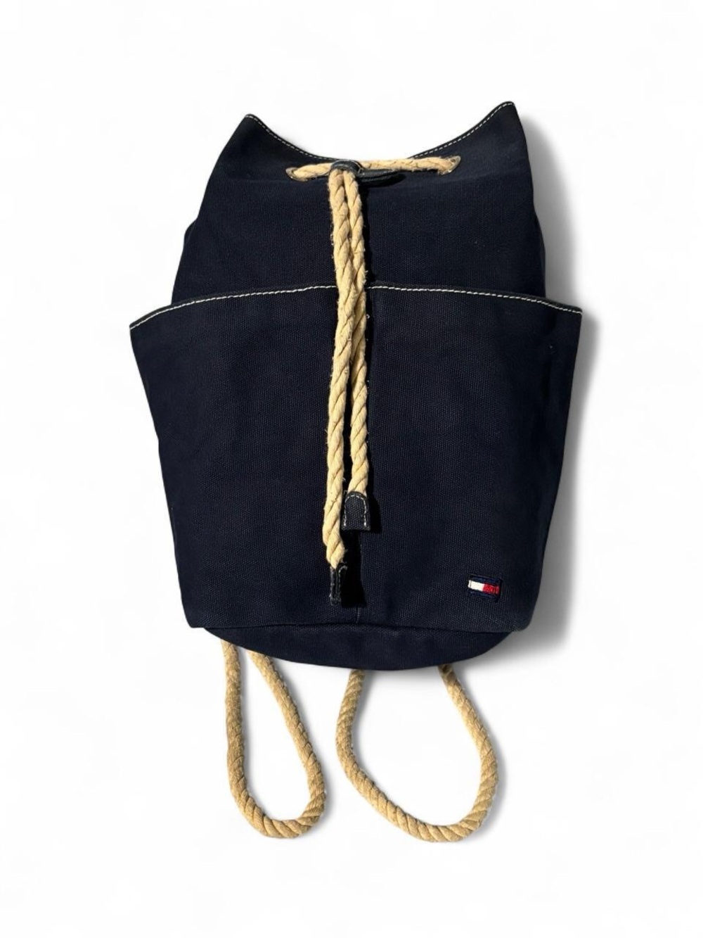 Tommy Hilfiger Navy Canvas Rope drawstring Backpack